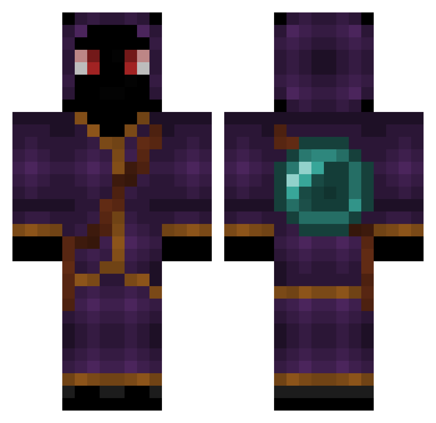 LOST_IDENTITY Minecraft skin, front and back view
