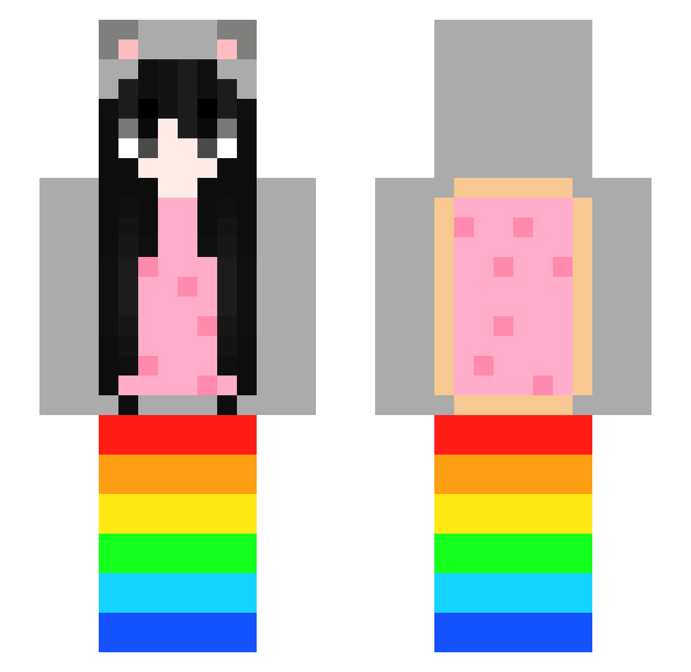 vvmyll Minecraft skin, front and back view