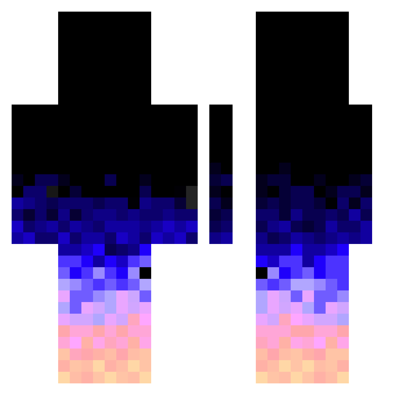 AceFlameMC Minecraft skin, front and back view