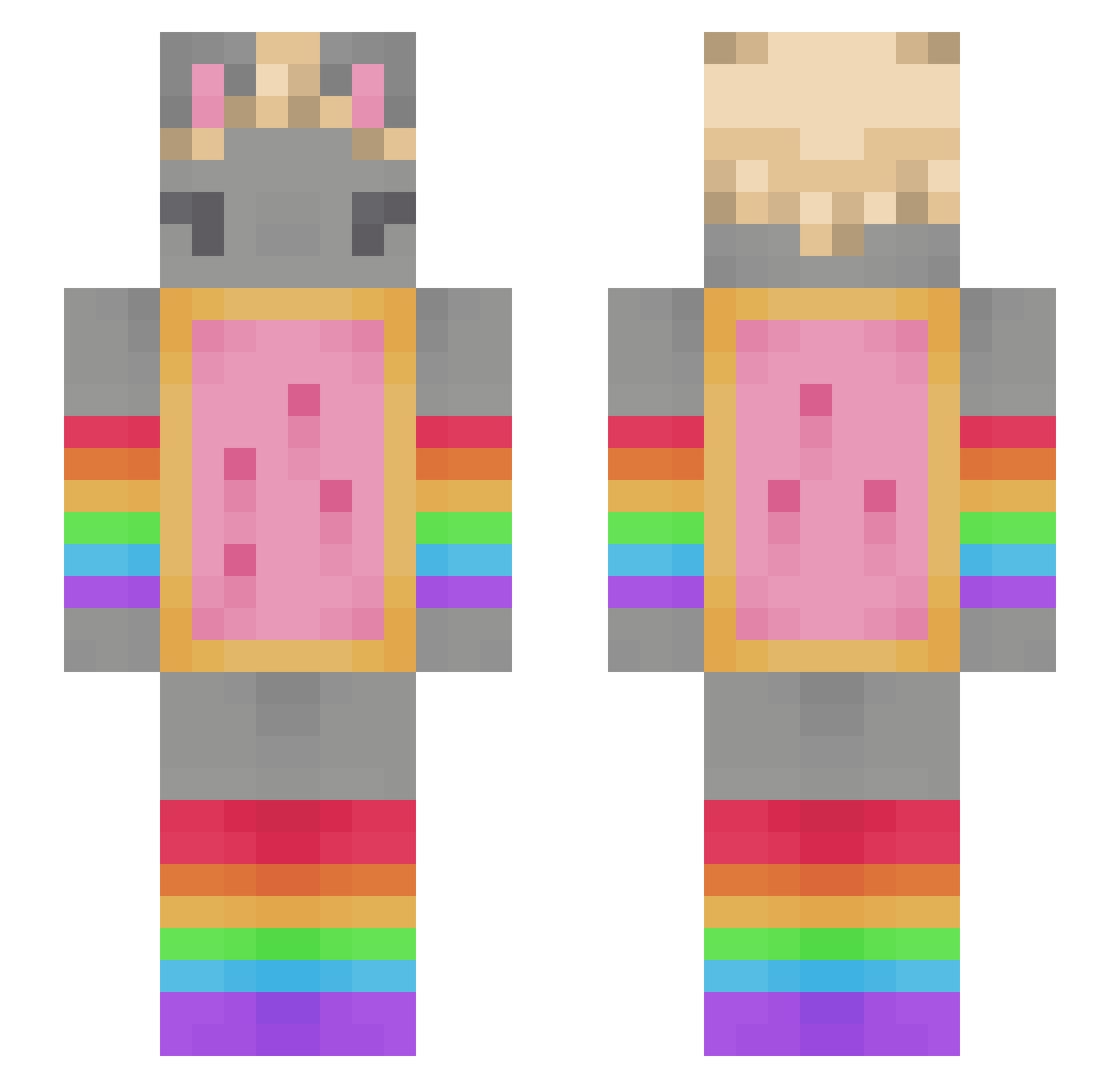 kupolot Minecraft skin, front and back view