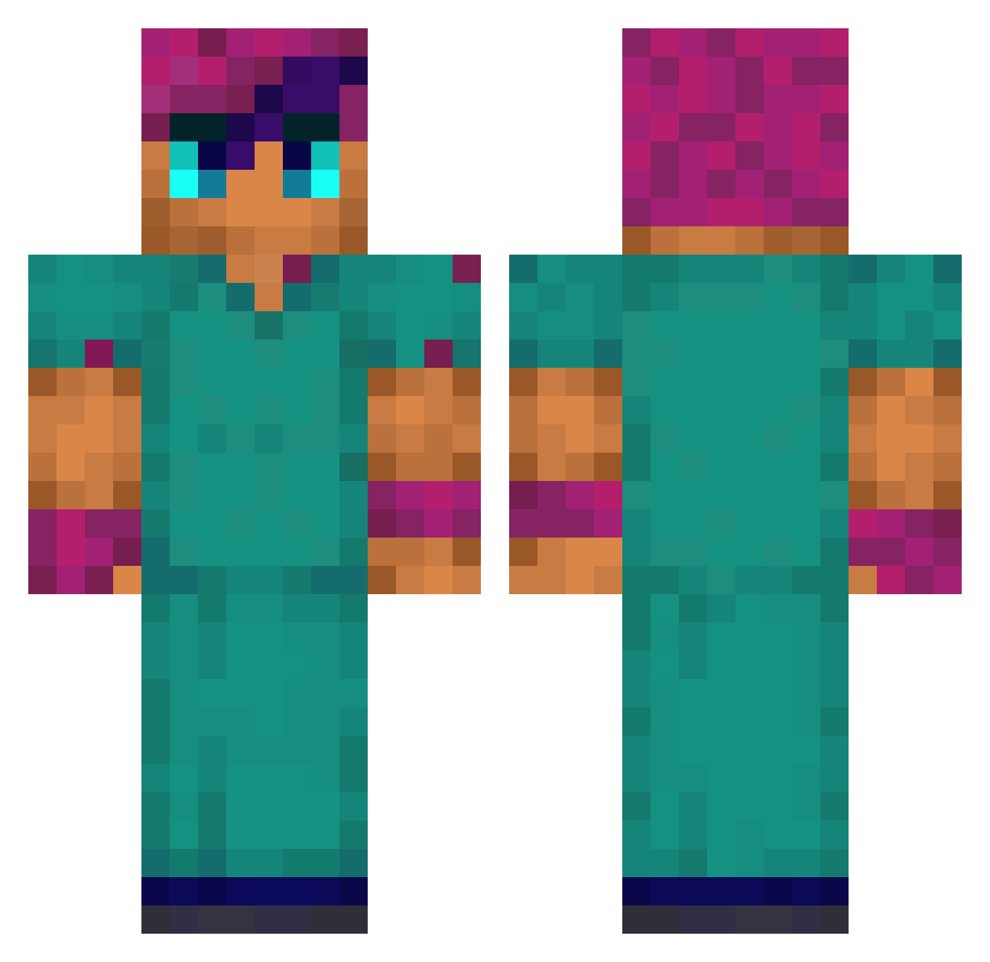 alex_026 Minecraft skin, front and back view