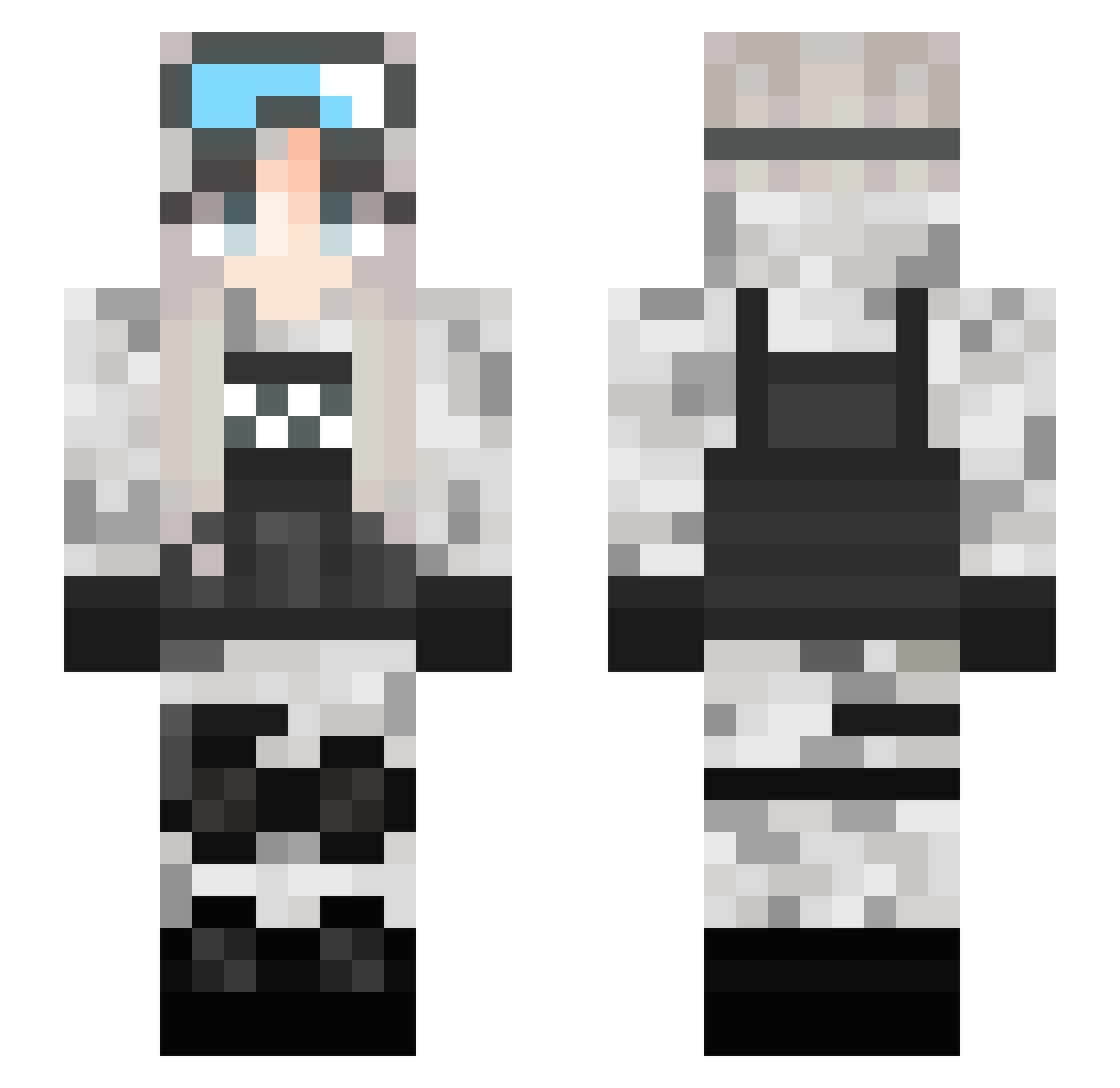 KVAZAR99 Minecraft skin, front and back view