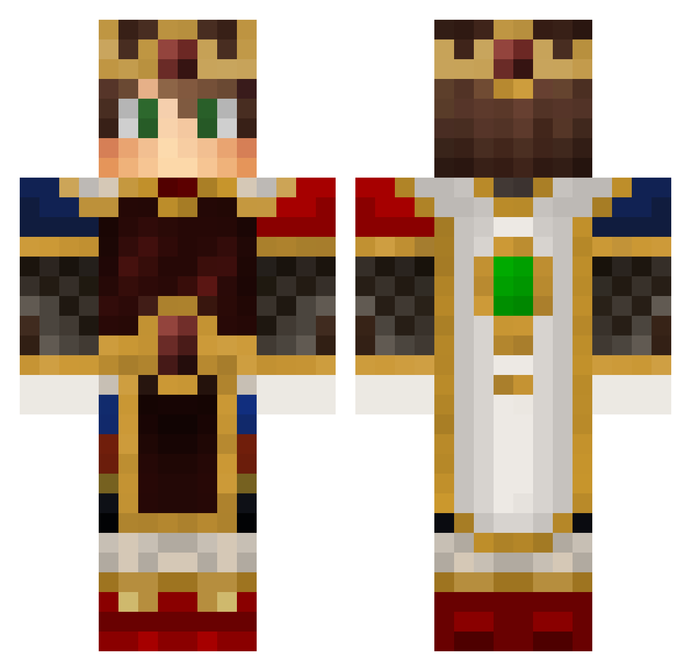 Dorwaper Minecraft skin, front and back view