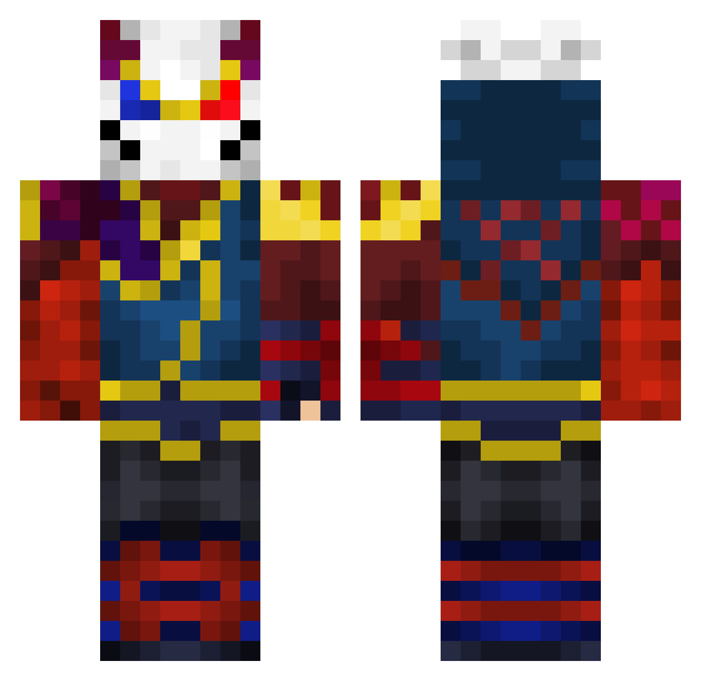 Insopportable Minecraft skin, front and back view