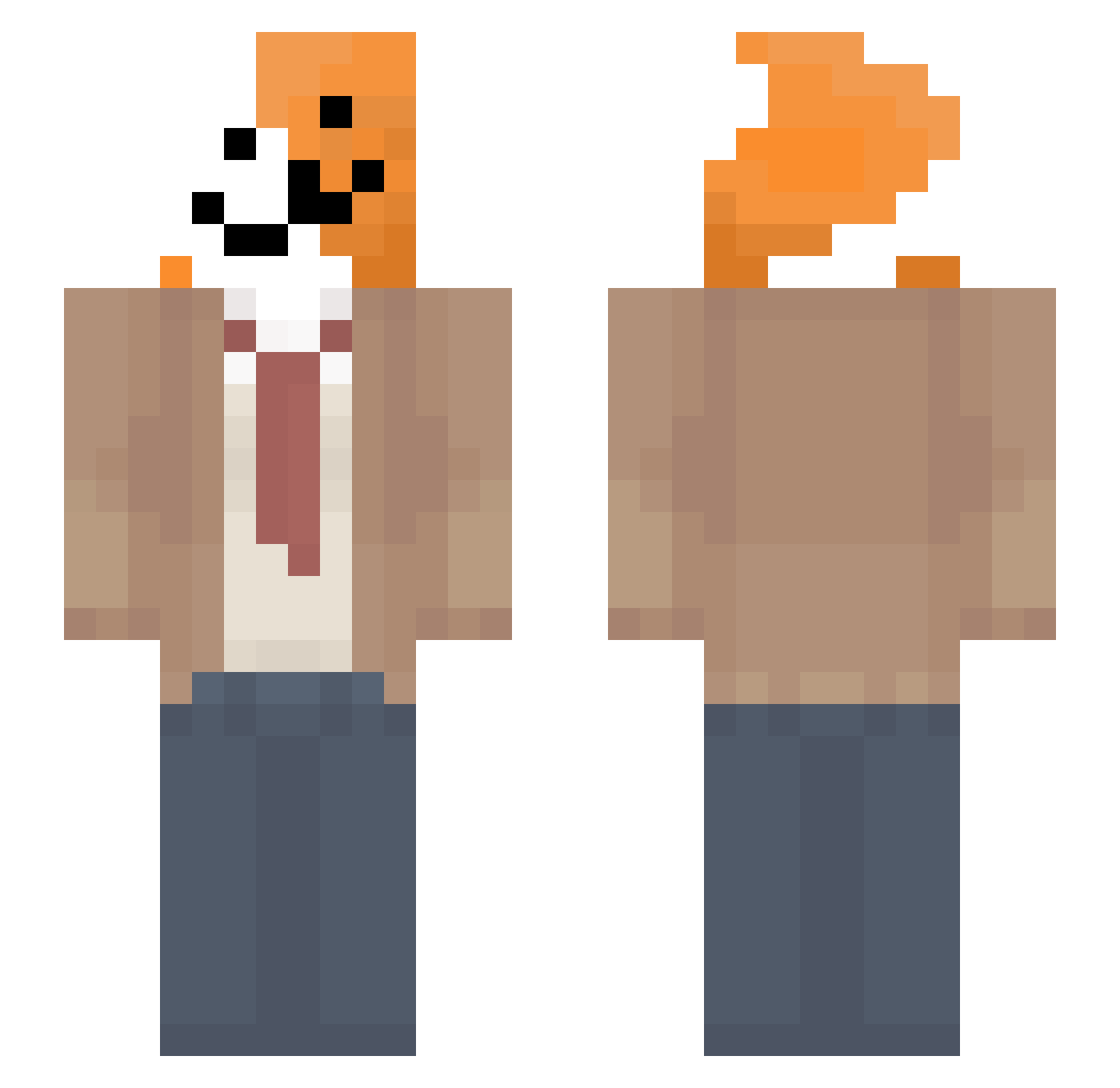 Snoofilol Minecraft skin, front and back view
