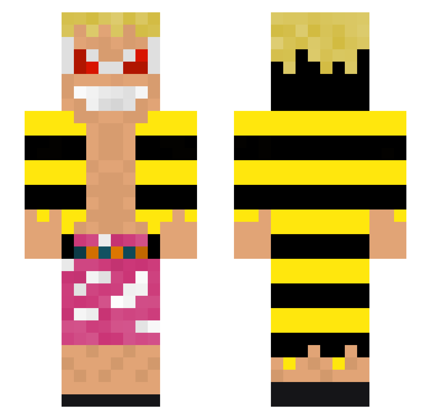 ExasyVX Minecraft skin, front and back view