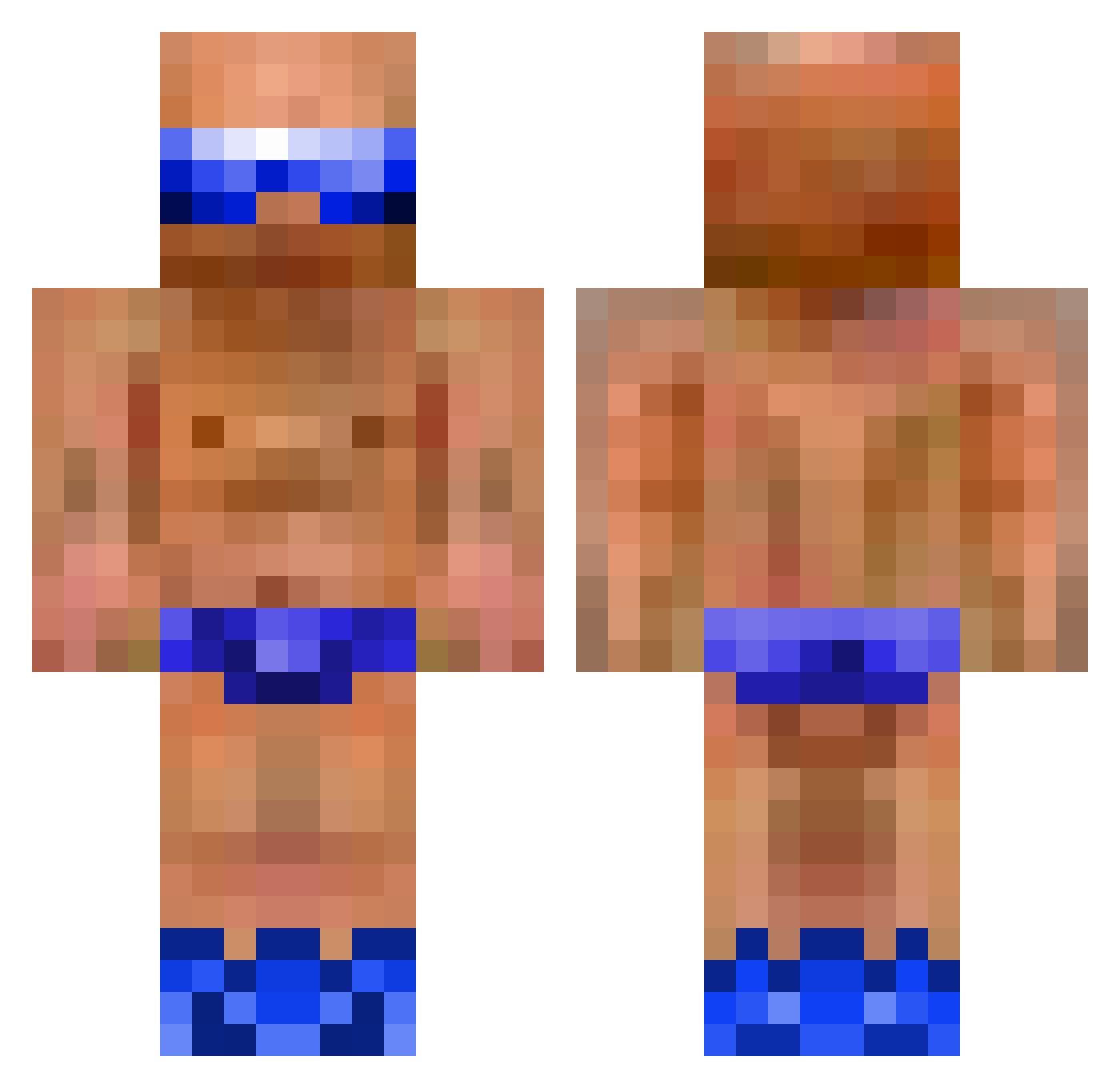 Symbols Minecraft skin, front and back view