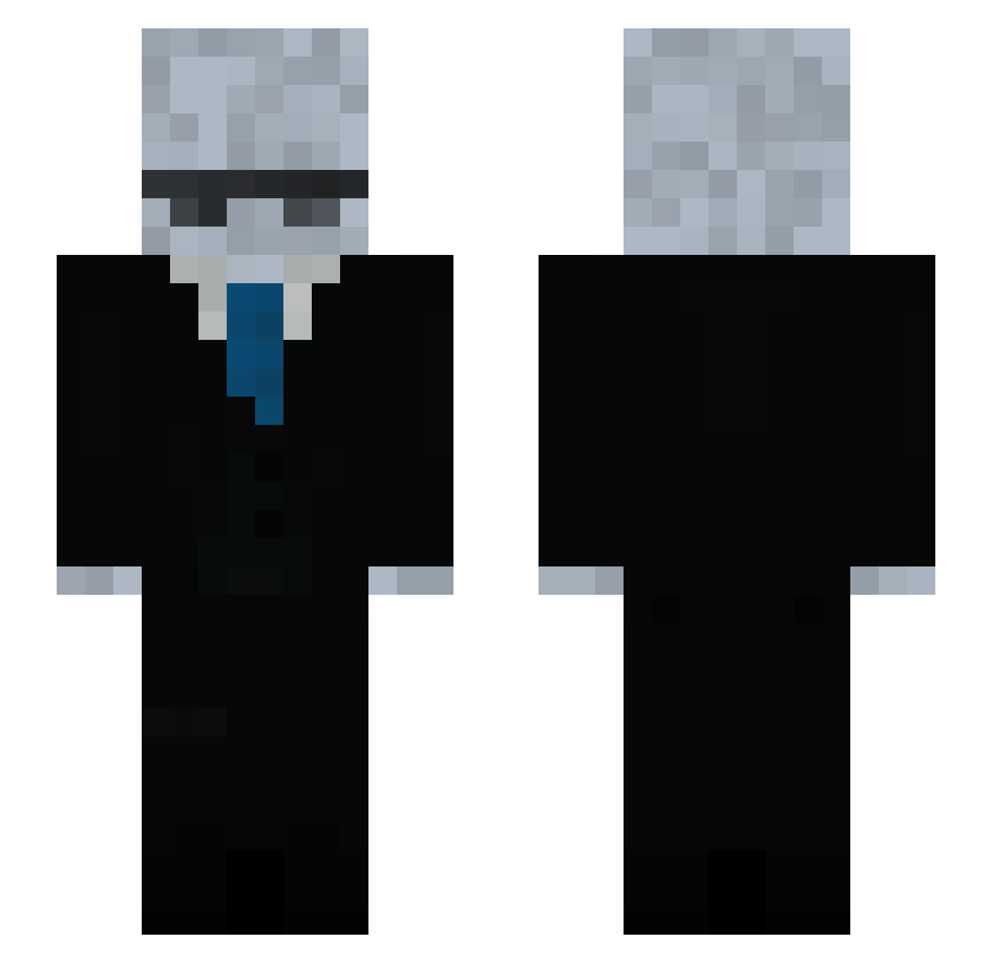 Healore Minecraft skin, front and back view