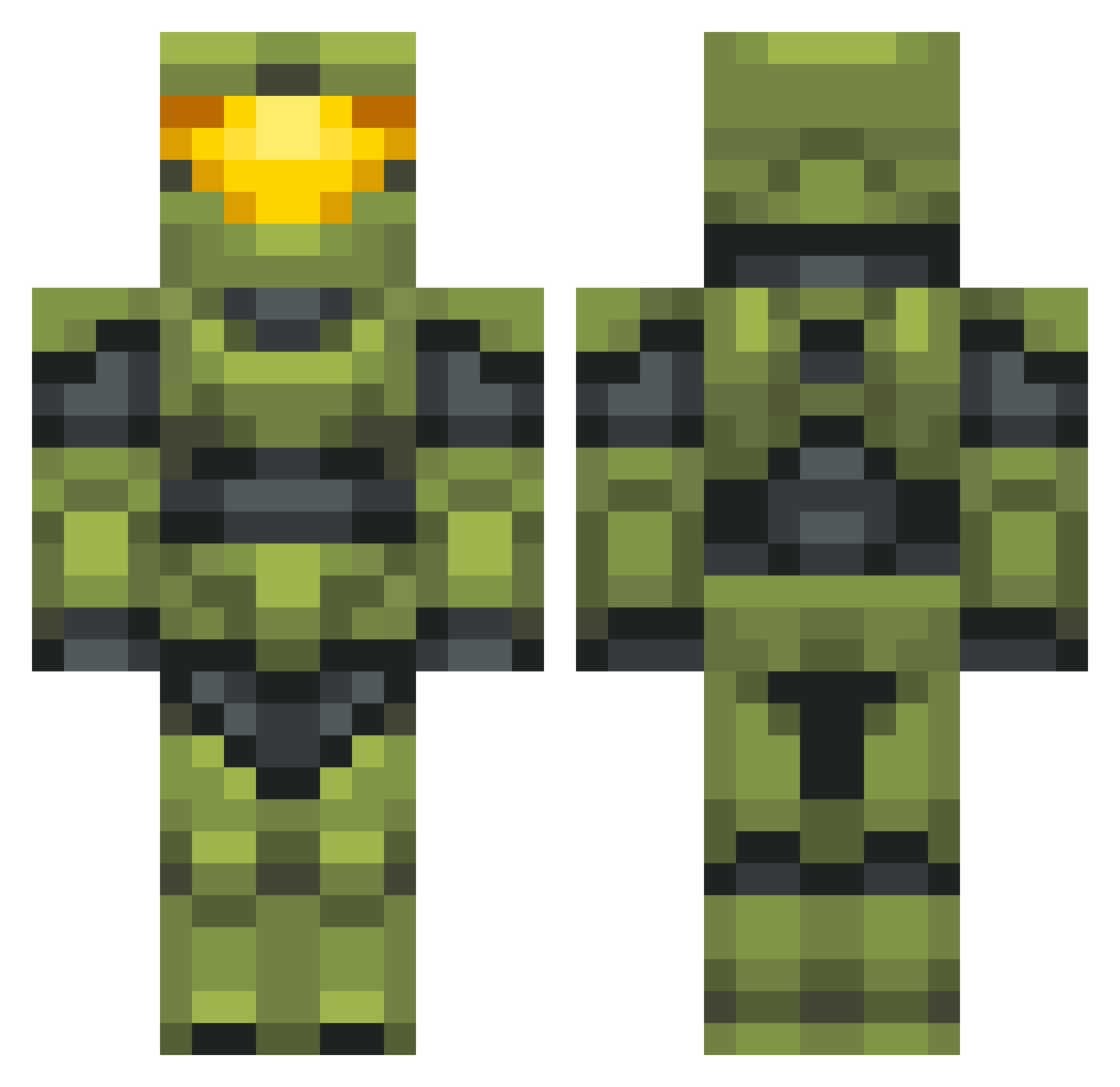 Beau_Gan Minecraft skin, front and back view
