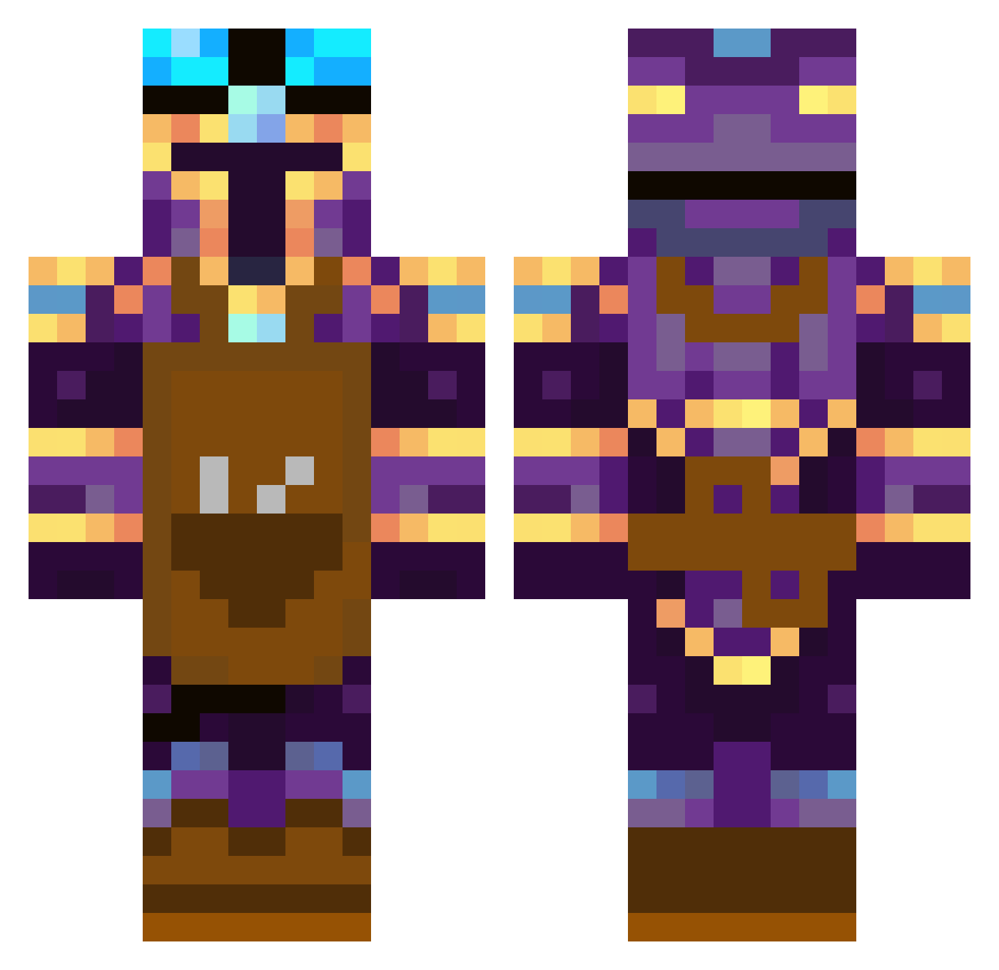 DanceCraze Minecraft skin, front and back view