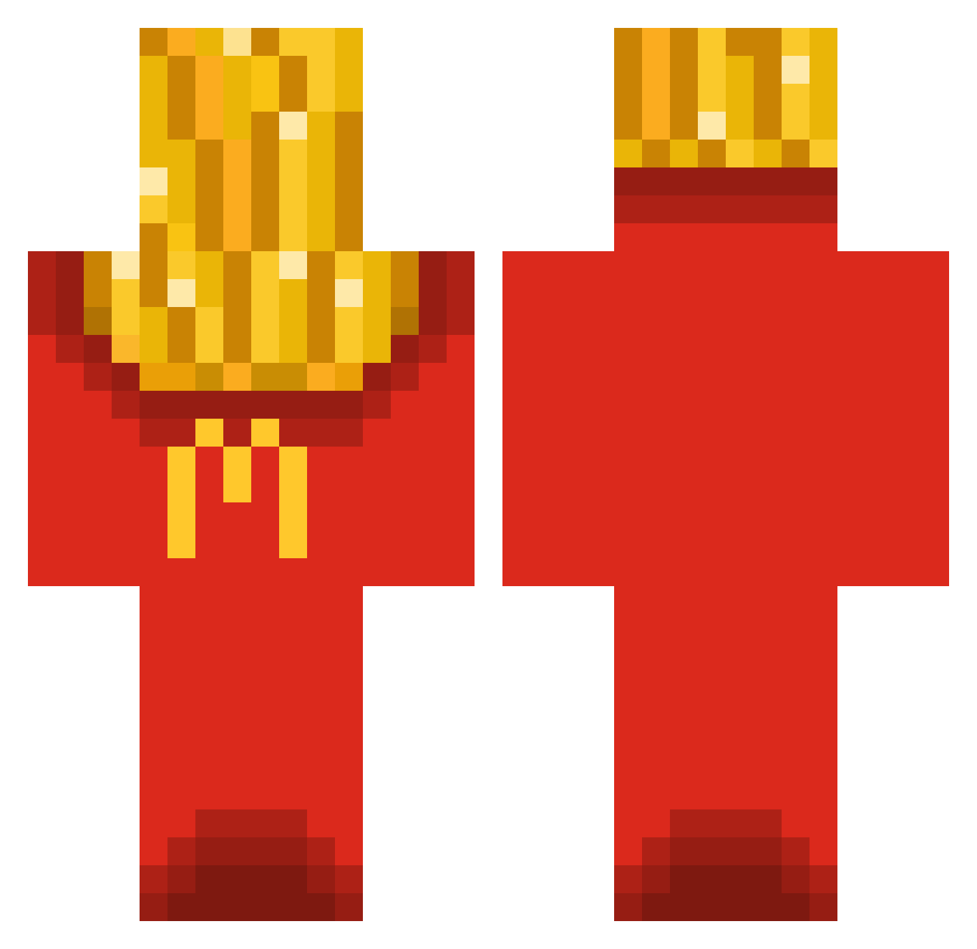 FendiBendi Minecraft skin, front and back view