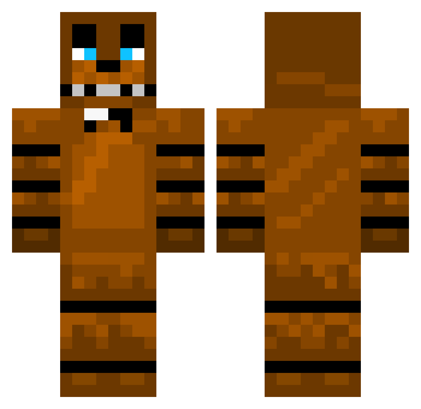sqqek Minecraft skin, front and back view