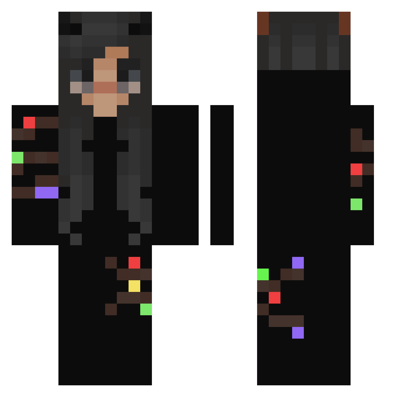 Sleep_Deprlved Minecraft skin, front and back view