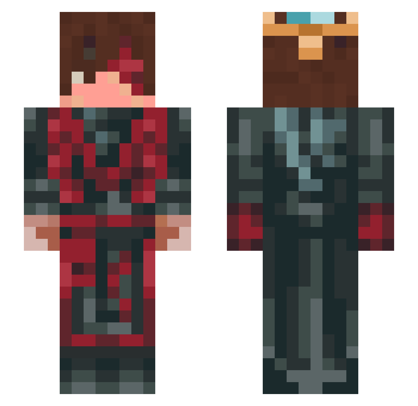 Karpa4o Minecraft skin, front and back view
