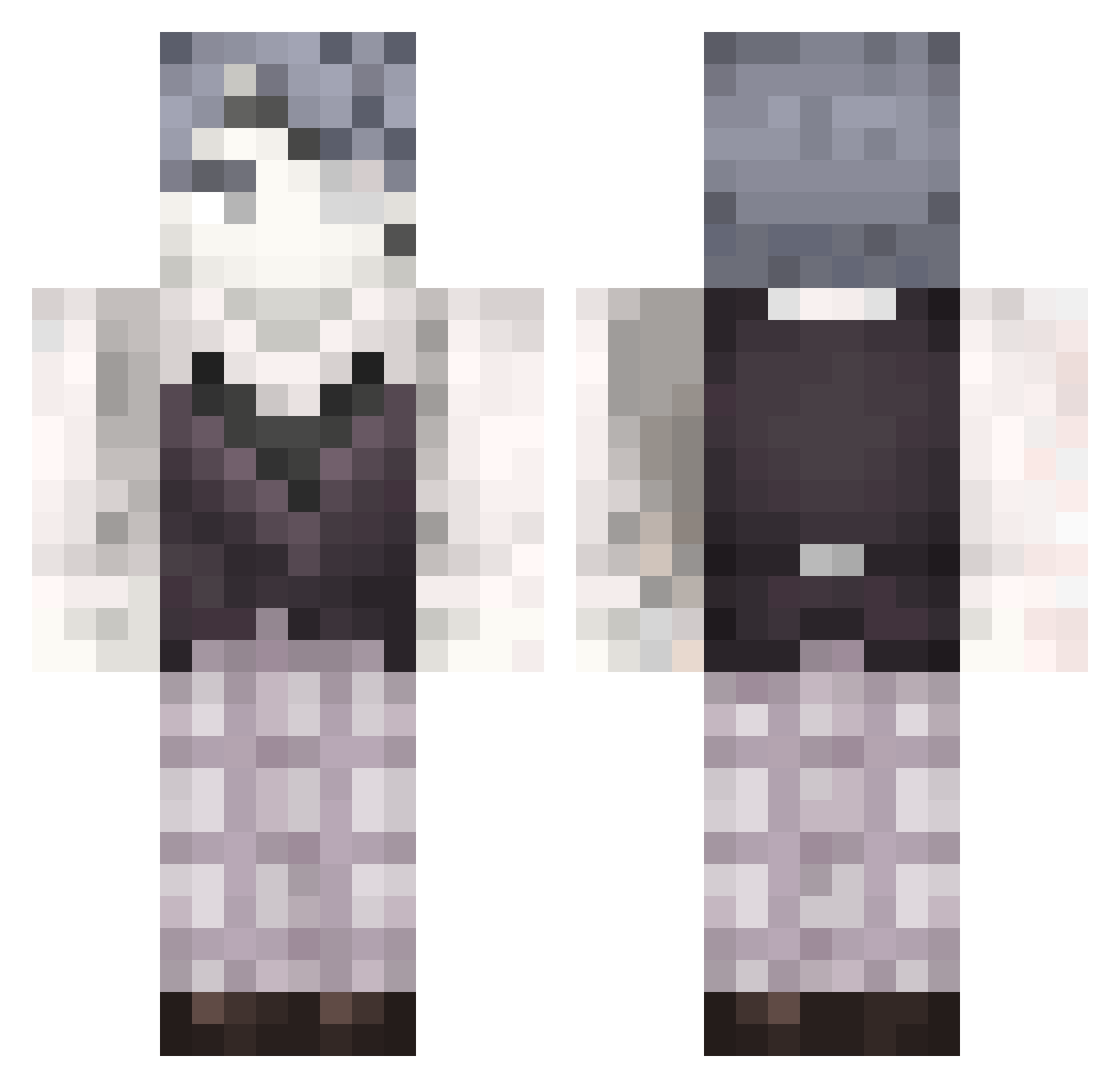 ItsGlassy Minecraft skin, front and back view