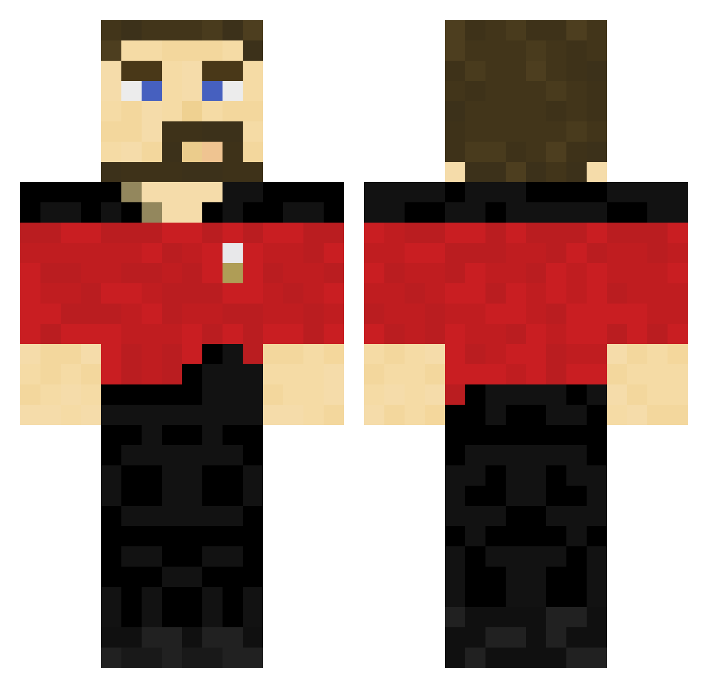 piperpalpal Minecraft skin, front and back view