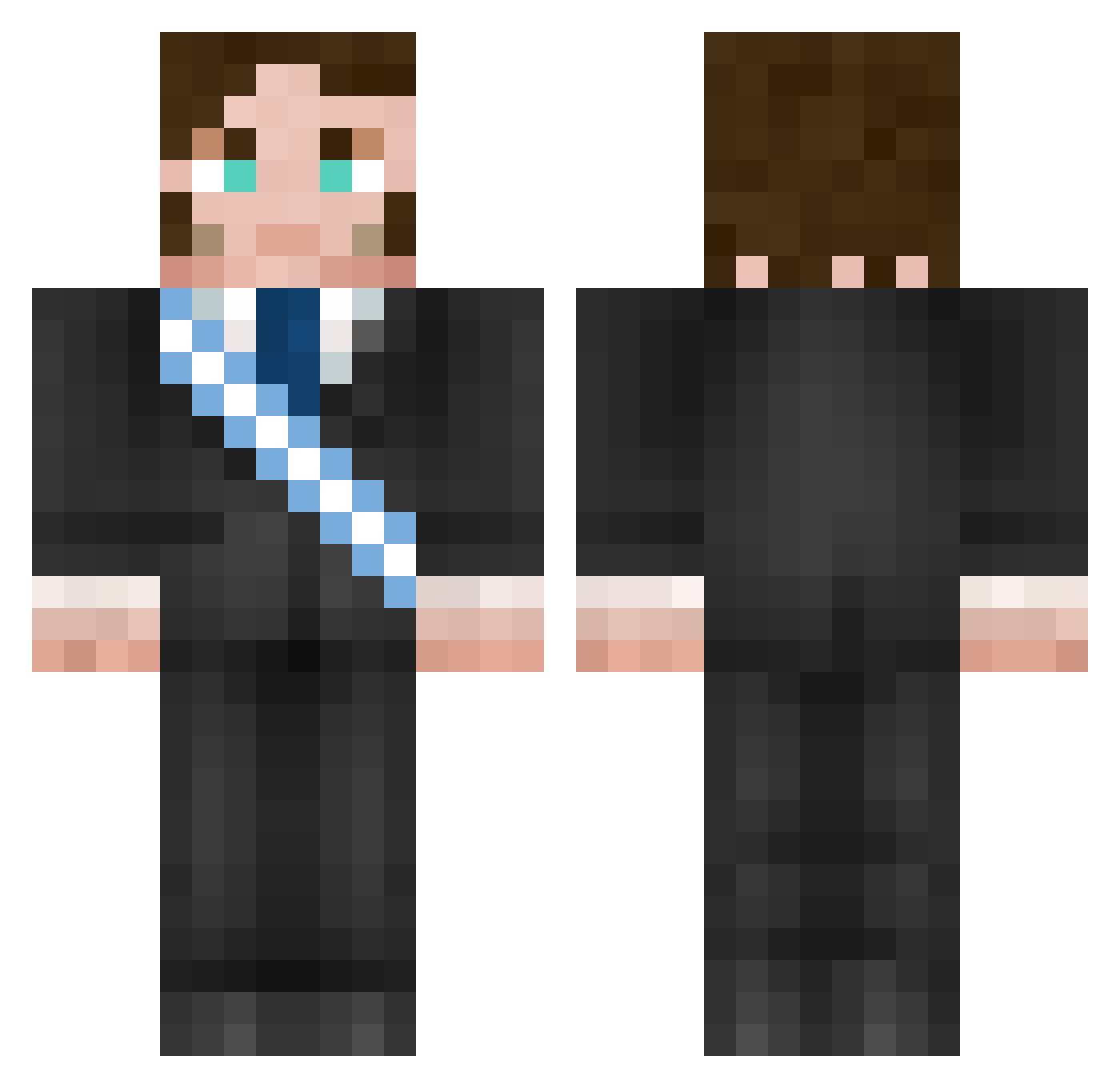 TebiATR Minecraft skin, front and back view