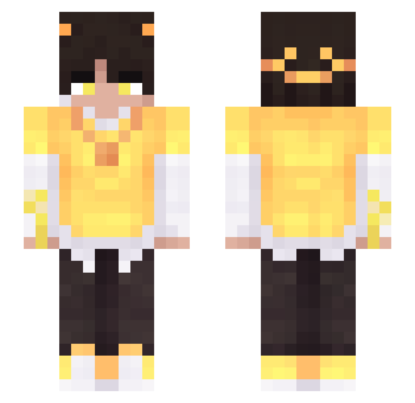 Echo1300 Minecraft skin, front and back view