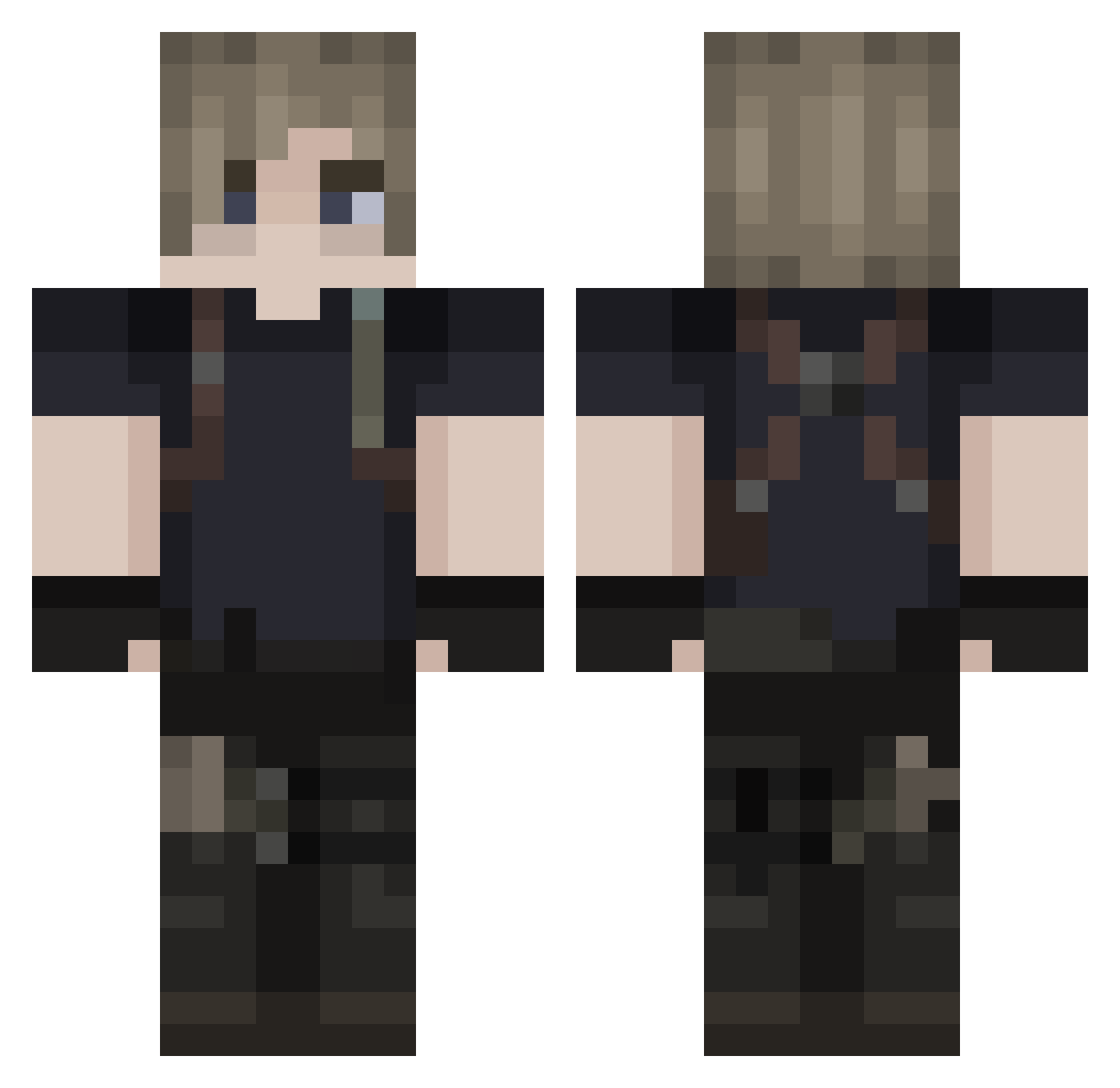 ICEPL4Y Minecraft skin, front and back view