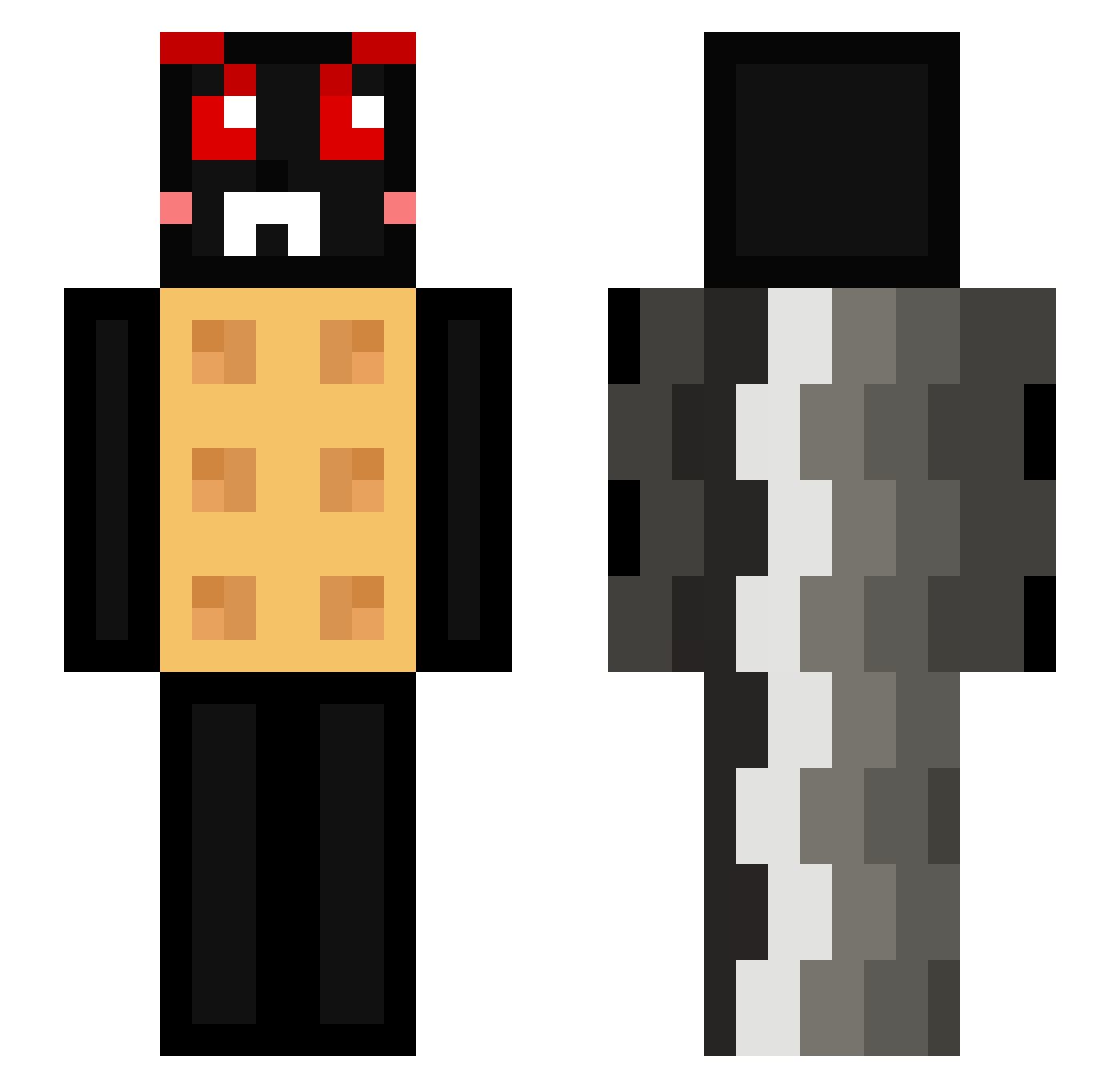 GarfieldLasagnaC Minecraft skin, front and back view