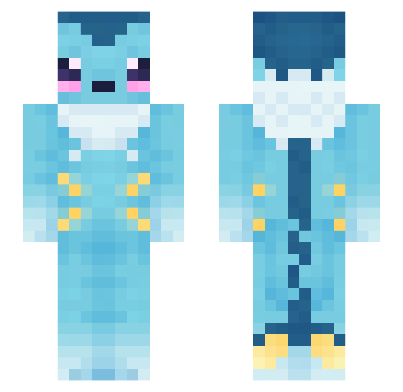 Momma_Bubbles Minecraft skin, front and back view