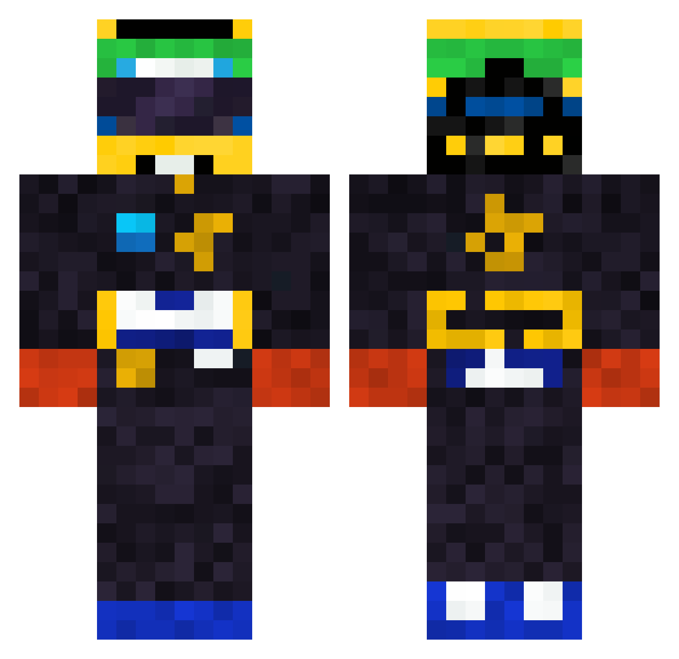 LukkeEvann Minecraft skin, front and back view