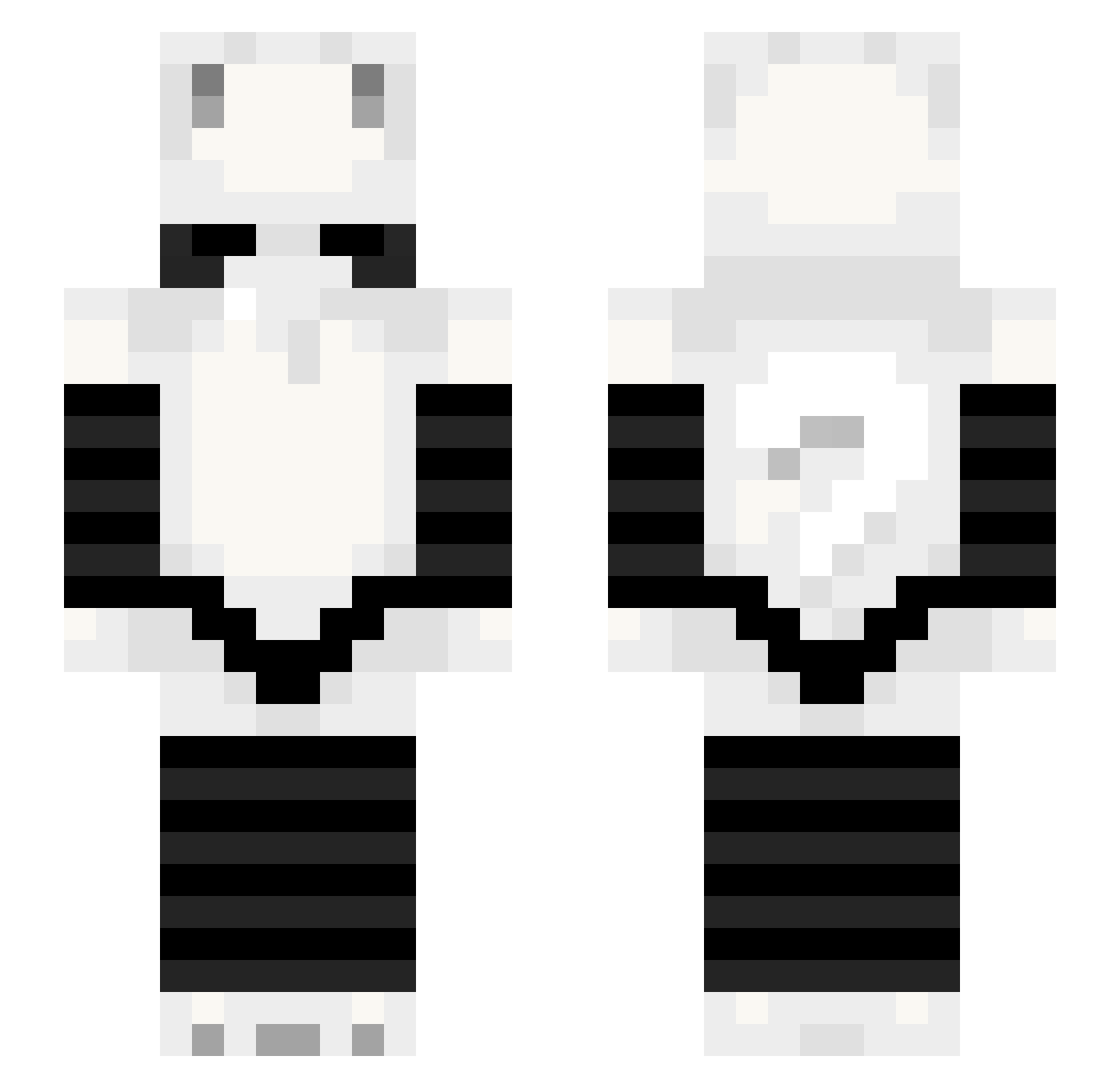 Zyn3ra Minecraft skin, front and back view