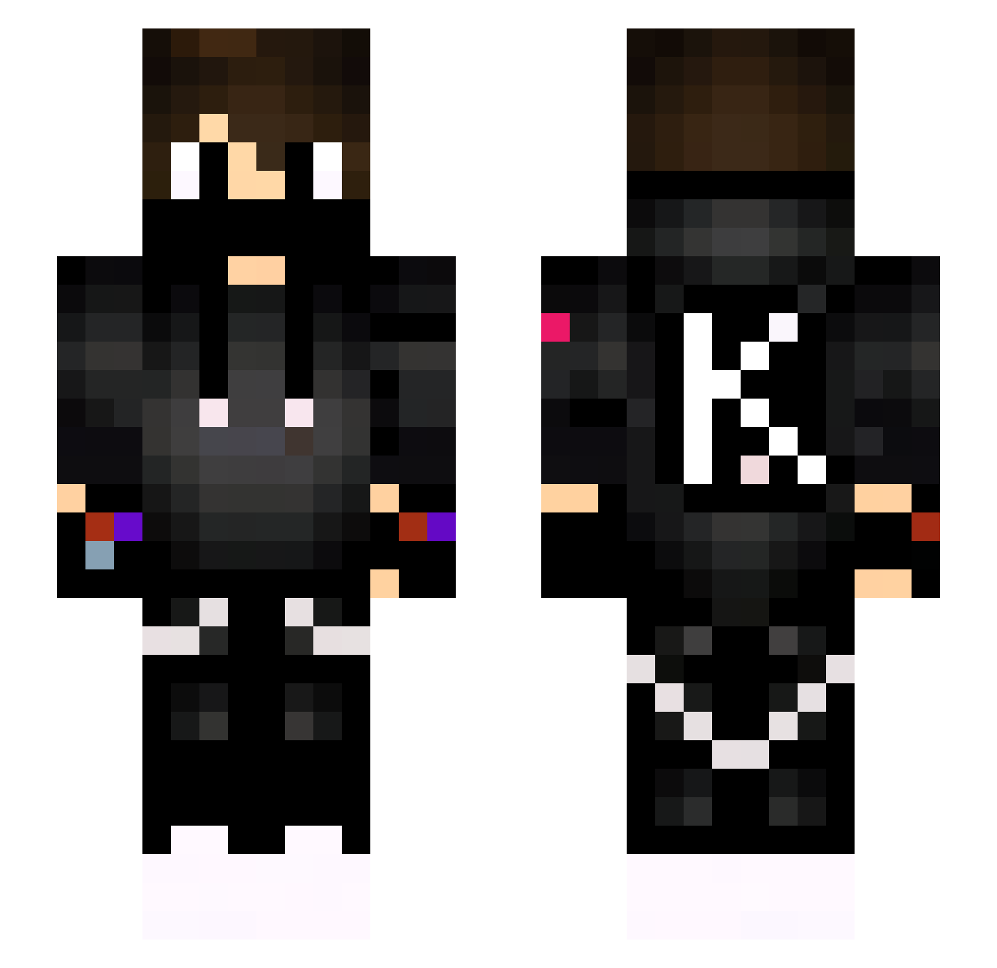 itzOpy Minecraft skin, front and back view