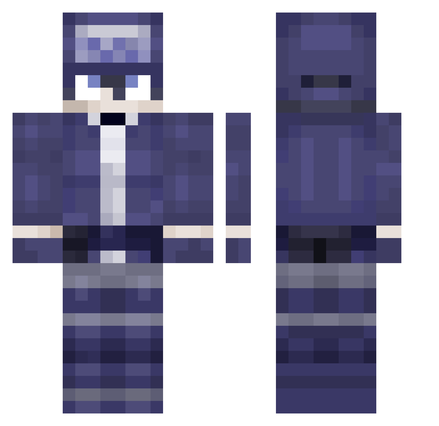 OcheeseO Minecraft skin, front and back view