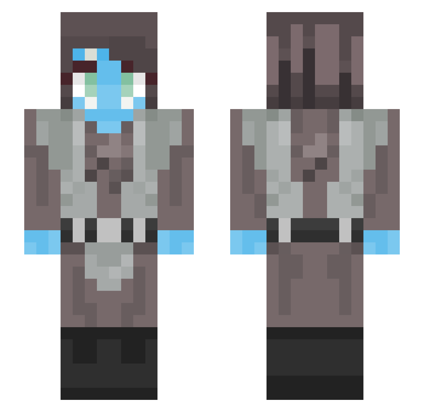 Xilepelota Minecraft skin, front and back view
