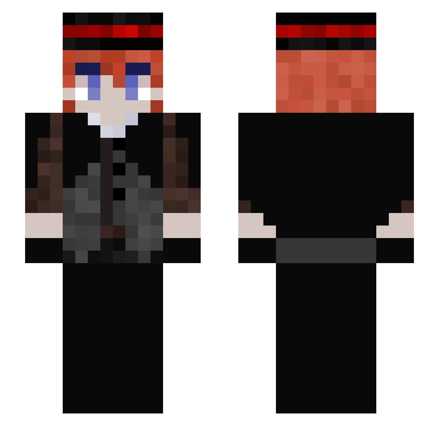 goriock Minecraft skin, front and back view
