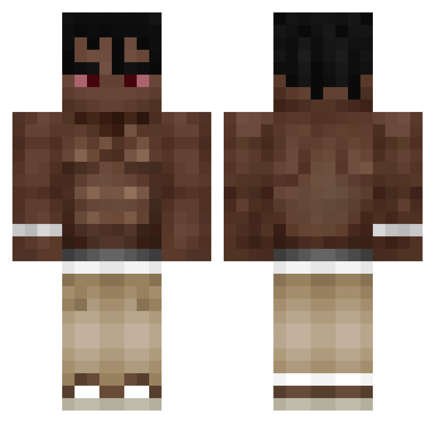 vFerdi Minecraft skin, front and back view