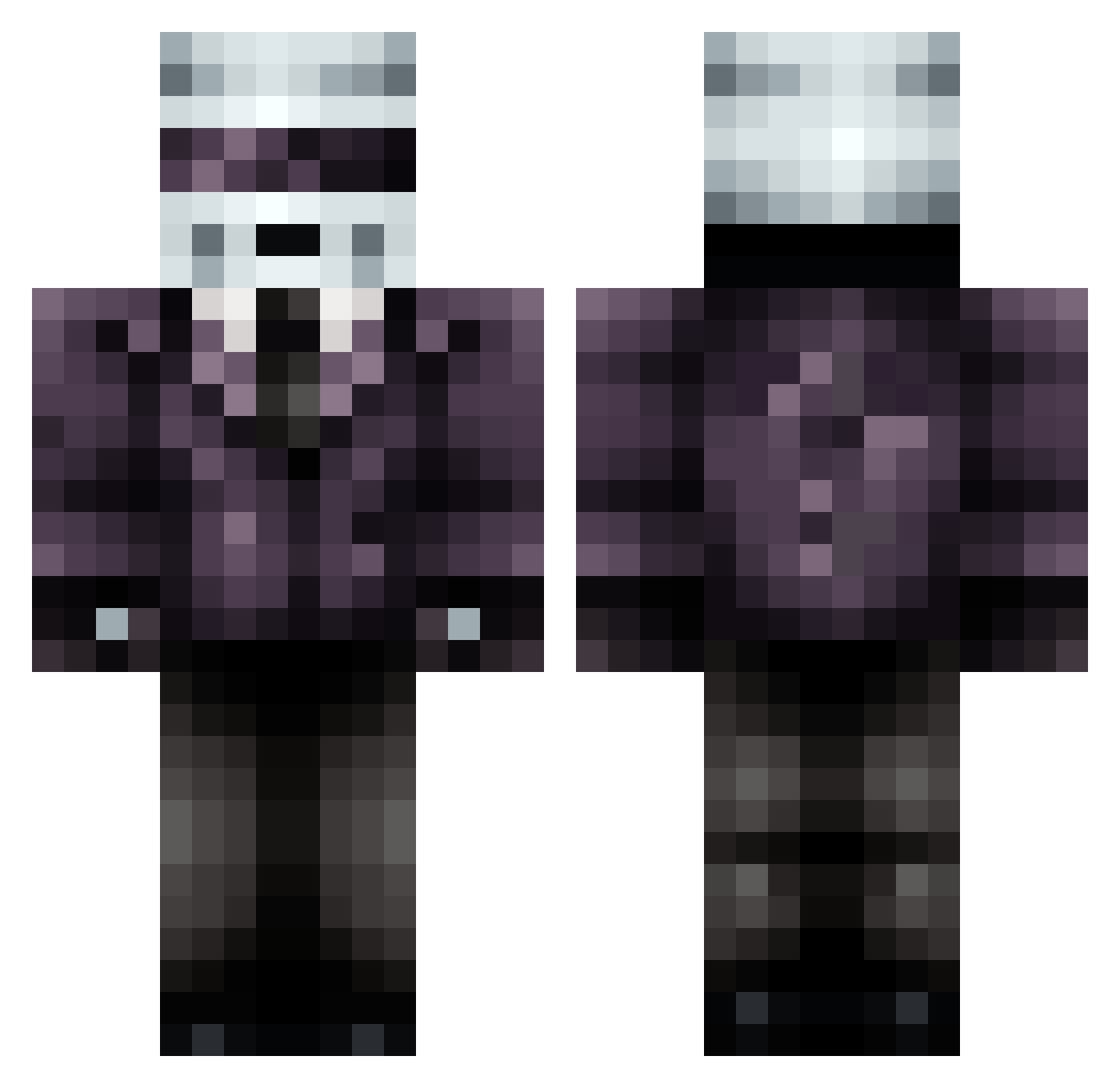 rebornm Minecraft skin, front and back view