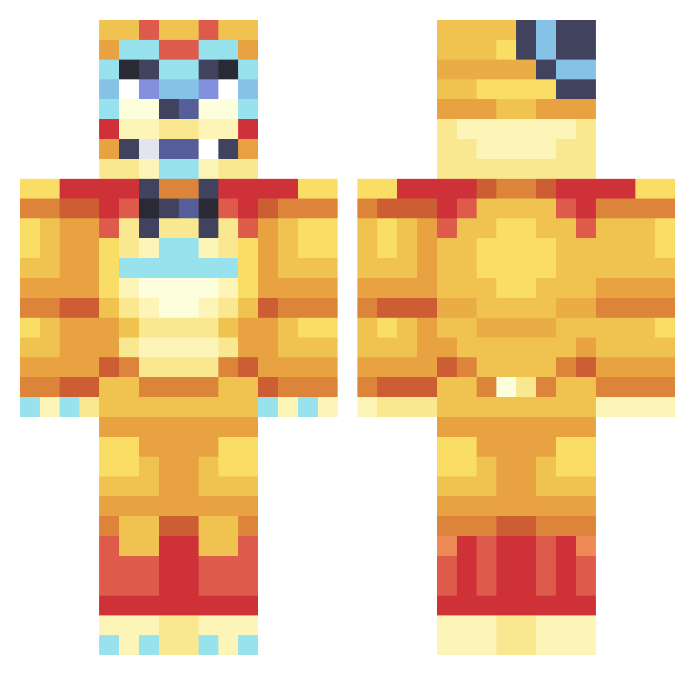 Techcreeper3383 Minecraft skin, front and back view