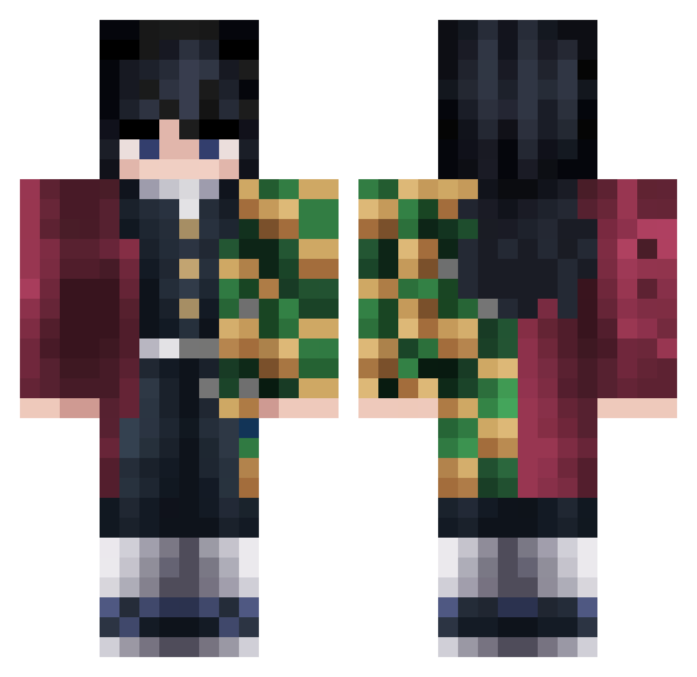 Leivazera Minecraft skin, front and back view