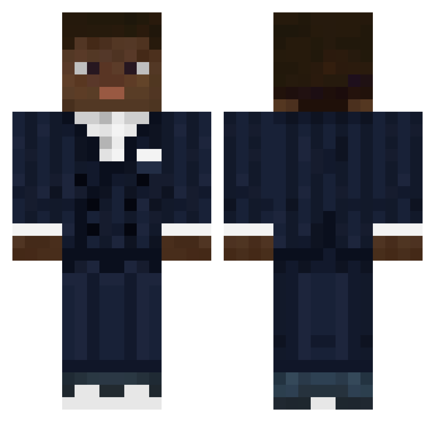 Sikkisakki Minecraft skin, front and back view