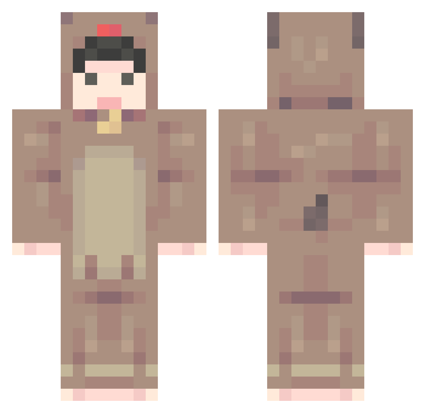 noonenno Minecraft skin, front and back view