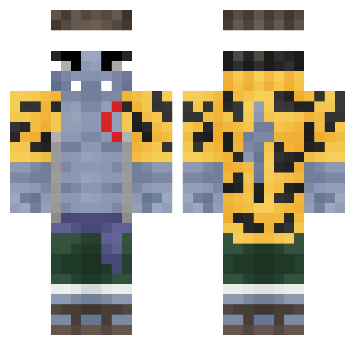 SunKami Minecraft skin, front and back view