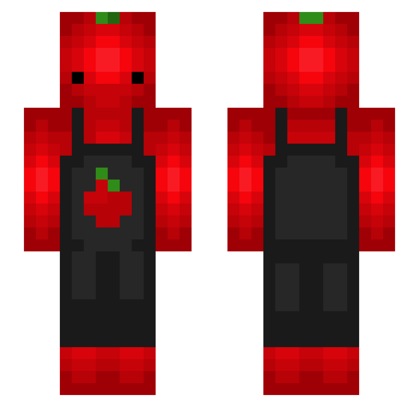 ItsMooshy Minecraft skin, front and back view