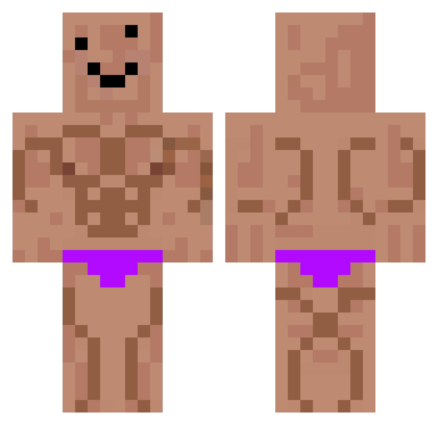 Virreu Minecraft skin, front and back view