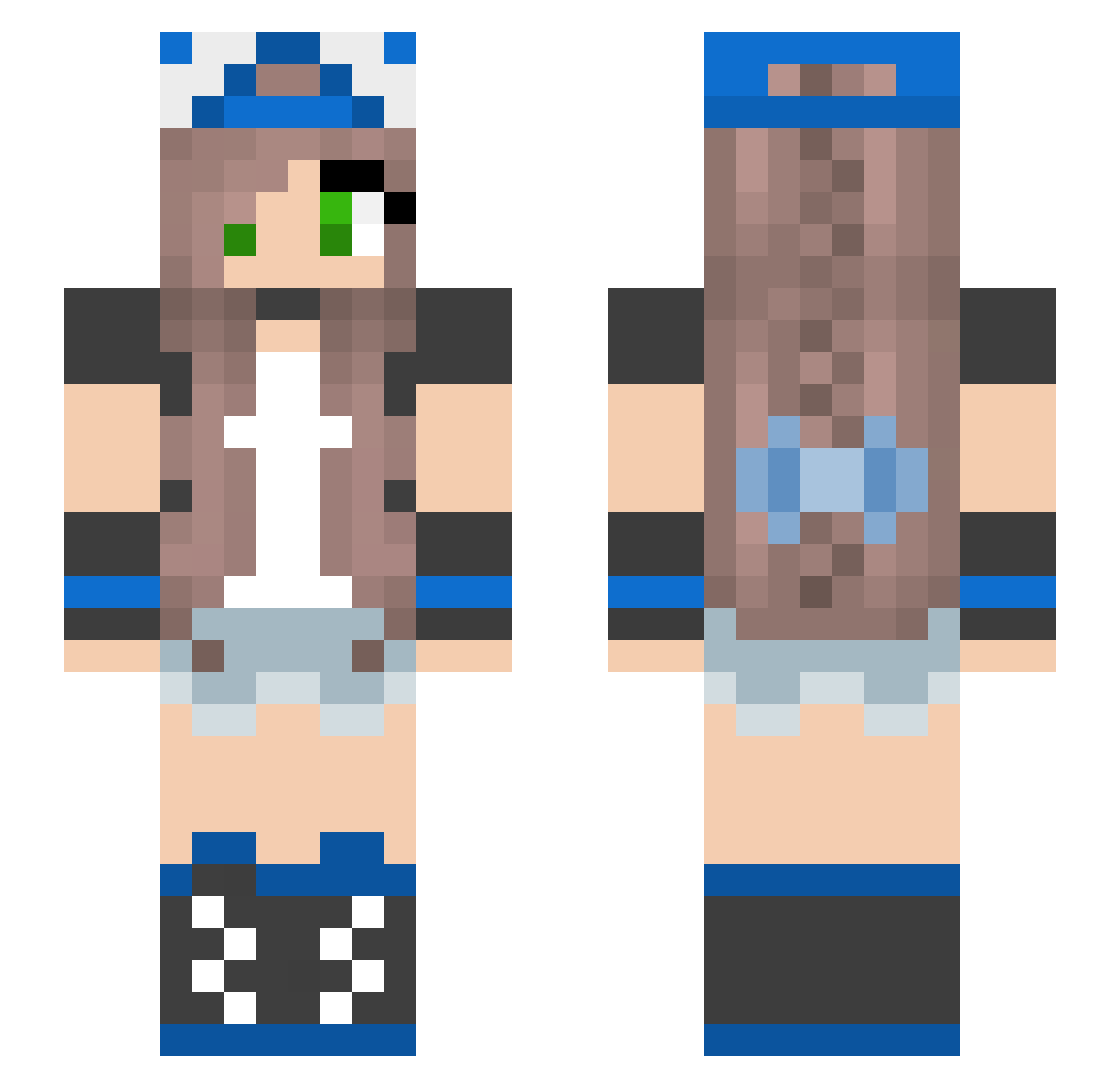 FoxLily656 Minecraft skin, front and back view