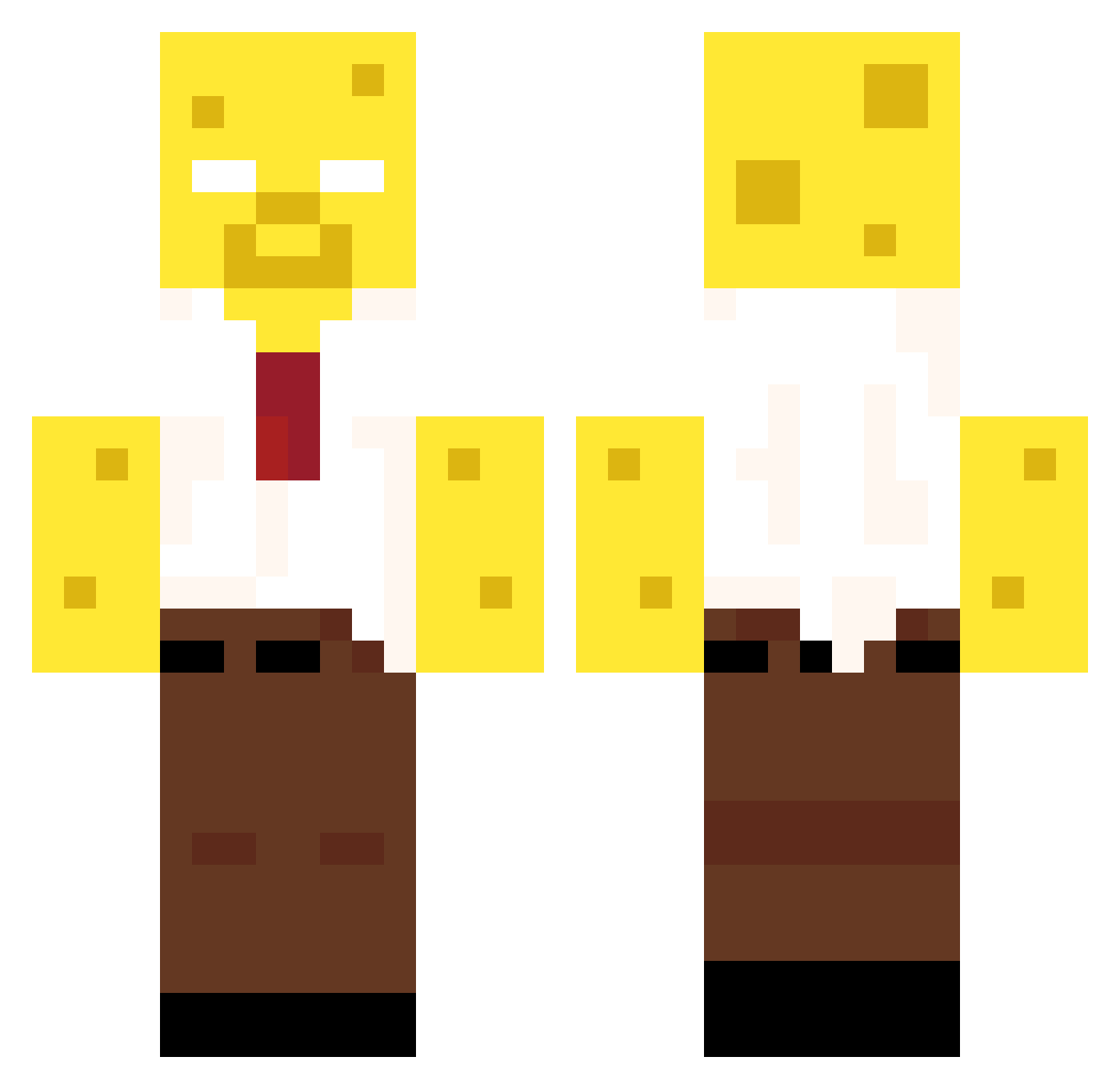 Kowalsskki Minecraft skin, front and back view