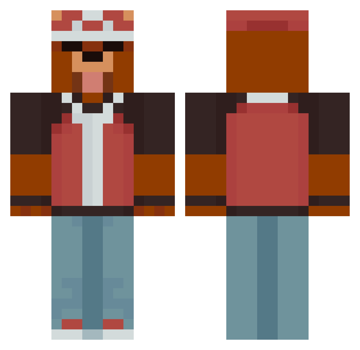 zondarisback Minecraft skin, front and back view