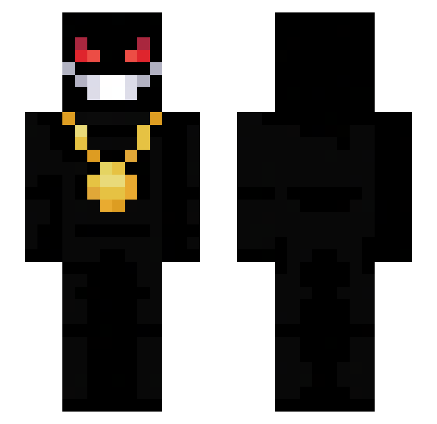unpaged Minecraft skin, front and back view