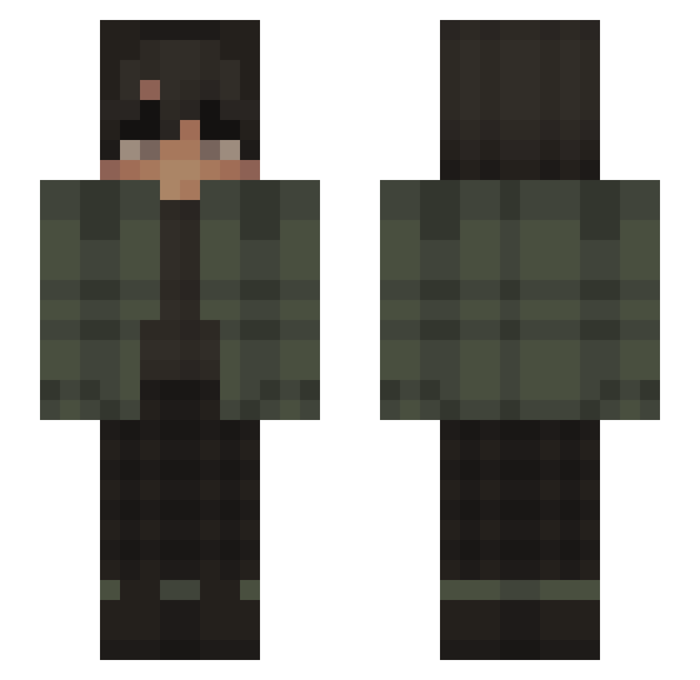 Rapidfire35 Minecraft skin, front and back view