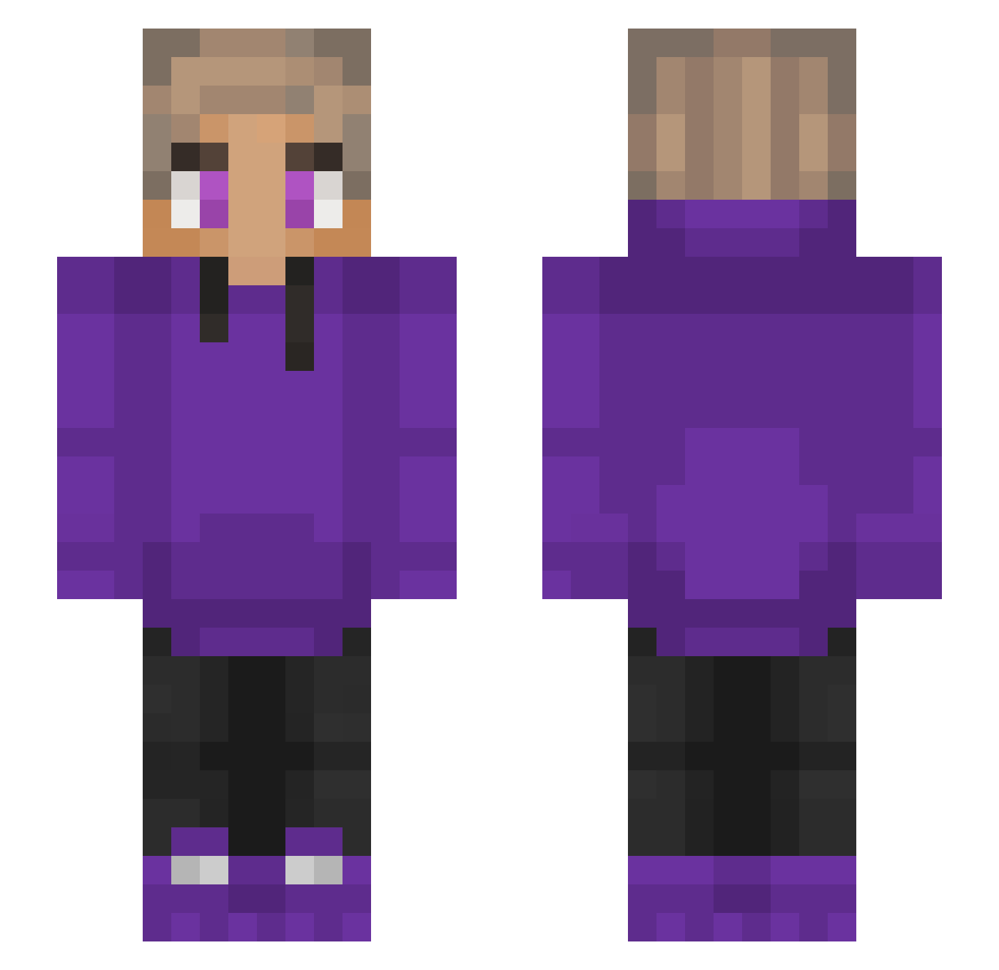 CPSLucky Minecraft skin, front and back view