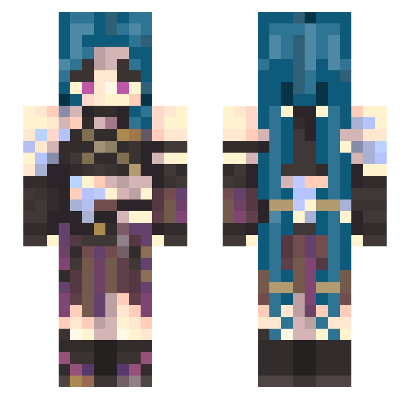 adelaineex Minecraft skin, front and back view