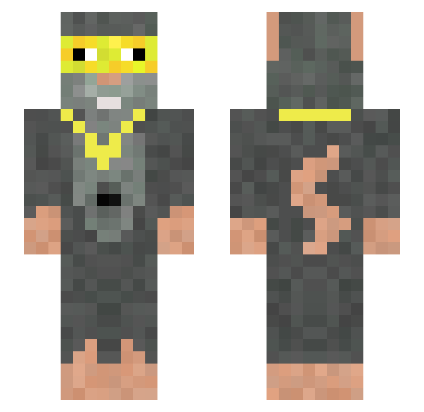sixcuphead6 Minecraft skin, front and back view