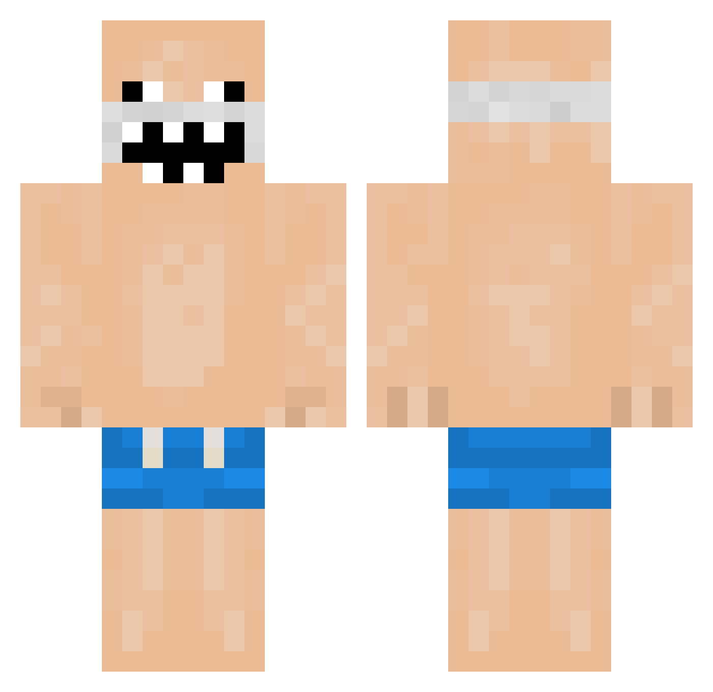 _Gamboo Minecraft skin, front and back view