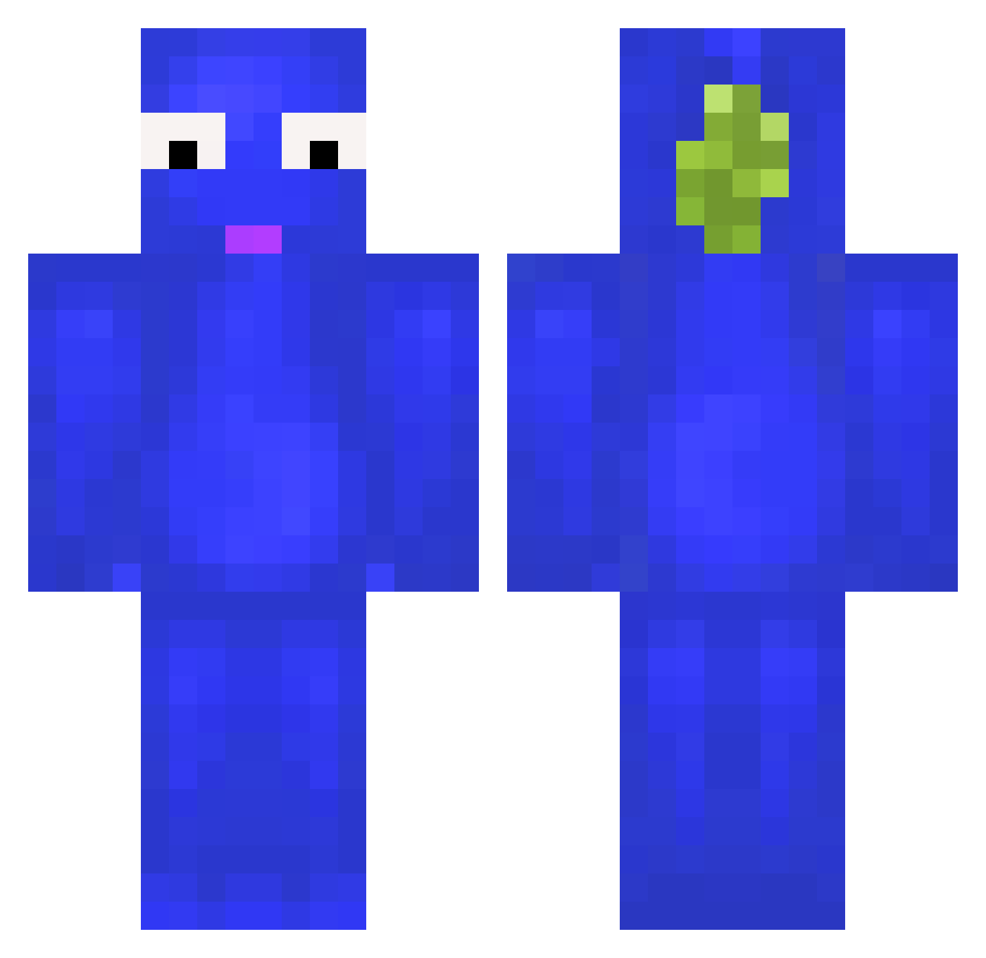 jadough Minecraft skin, front and back view